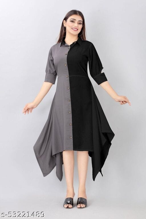 Black Common Color Fabolous Kurti 3/4 Quater Sleeves 